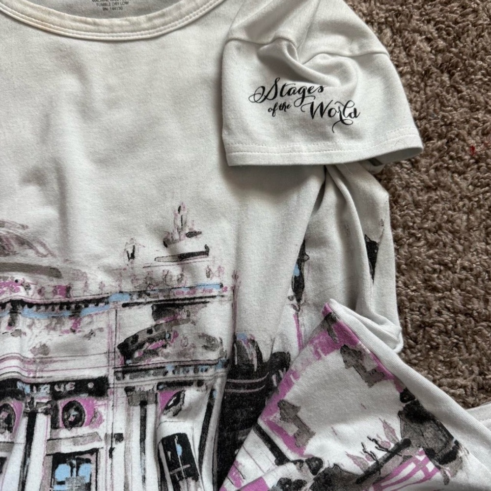 White and Pink Graphic Tee